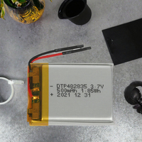 Baterai Lithium Polymer Isi Ulang Ukuran Khusus 3.7V 500mAh 482835 602045 602535 untuk Headset Bluetooth dan Smart Watch