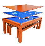 Bàn bi-a 8-Foot Mahogany Family <span class=keywords><strong>3</strong></span>-<span class=keywords><strong>in</strong></span>-<span class=keywords><strong>1</strong></span> bàn ăn với 2 ghế - Product Image 5