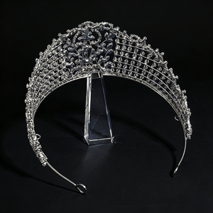 Fascia per capelli con corona <span class=keywords><strong>di</strong></span> zirconi <span class=keywords><strong>di</strong></span> alta qualità, tiare da sposa con zirconi trasparenti <span class=keywords><strong>di</strong></span> prima qualità, capolavoro per ballo <span class=keywords><strong>di</strong></span> fine anno, copricapo da regina, all'ingrosso - Product Image 6