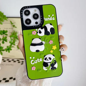 Funda de teléfono de silicona animal de lujo 3D personalizada compatible con iPhone 15 14 13 12 11 Pro Max <span class=keywords><strong>Mini</strong></span> Oppo Xiaomi-Panda - Product Image 5