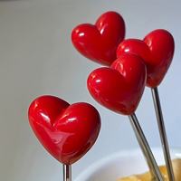 RVS hartvormige fruitvorkjes - decoratieve, duurzame serveervorkjes voor thuis & restaurantgebruik, Kerstmis, bruiloften, feesten
