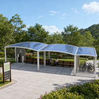 Abri public en aluminium pour parc, auvent avec toit en polycarbonate |   Abri de repos et d'attente le plus vendu pour sentiers de jardin