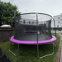 Trampolín Zoshine para Exteriores con Red Protectora y Luces LED, Tamaños de 8 a 16 Pies, Duradero y Seguro para Uso en el Hogar y Jardín
