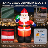 Model Santa Claus Tiup Natal Kustom 6FT dengan Tas Hadiah LED yang Berkedip untuk Bisnis Penyewaan Acara