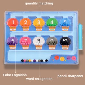 Pizarra de Dibujo Magnética de Madera Montessori con Bolígrafo de Succión, Laberinto de Números con Cuentas DIY, Juguete Educativo Creativo de Pintura para Niños de 3 a 6 Años - Product Image 2