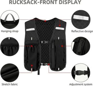 Chaleco de Running de Nailon Personalizado de Fábrica con Mochila de Hidratación Reflectante Transpirable e Impermeable para Deportes al Aire Libre - Product Image 3