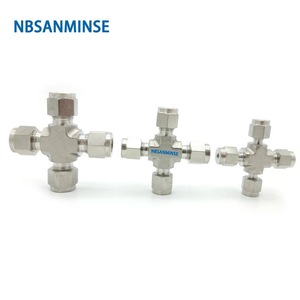 ข้อต่อสแตนเลสสตีล NBSANMINSE แบบสี่ทาง 316 ข้อต่อแบบอัดแรงดันสูงสำหรับระบบนิวเมติก - Product Image 1