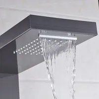 Colonne de douche noire murale en acier inoxydable