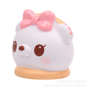 Oso de espuma de poliuretano con lazo rosa, juguete antiestrés de rebote lento para niñas de 5 a 7 años - Product Image 2