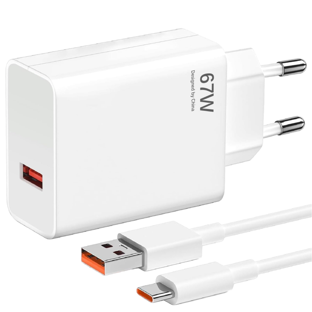 Cross-border Applicable for 67W EU Charger with 120W/90W Fast Charging Heads 3A Output QC3.0 CE Certified USB-A Wholesale