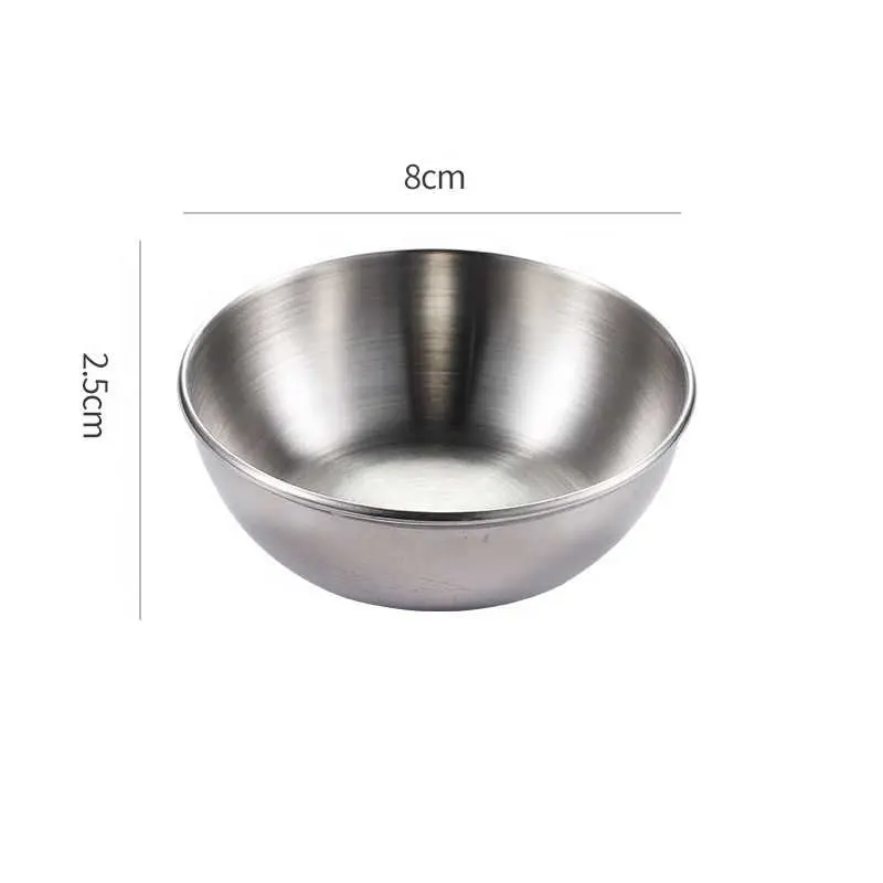 Two Size Stainless Steel Round Small Thickens Japanese Household Sauce Dish Deepens Kimchi Soy Sauce Dipping Dish For Flavor