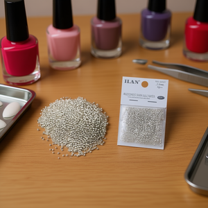 Cuentas ILAN de 2.5mm con Orificio Pequeño, Plateadas, 5g, para Accesorios de Decoración de Uñas - Product Image 3