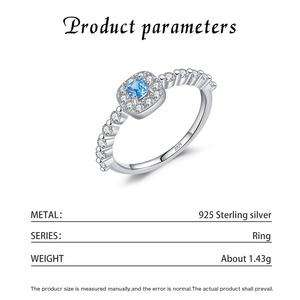 S925 Silver <b>Cushion</b> Cut Topaz <b>Ring</b> With Pave Setting Diamond Halo Romantic Gemstone Engagement <b>Ring</b> For Women - Product Image 2