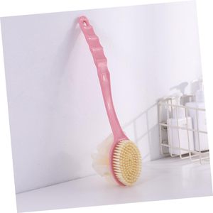 Long Handle Soft Bristle <b>Bath</b> <b>Brush</b> Hangable Double-sided <b>Bath</b> <b>Brush</b> with <b>Bath</b> Flower - Product Image 2
