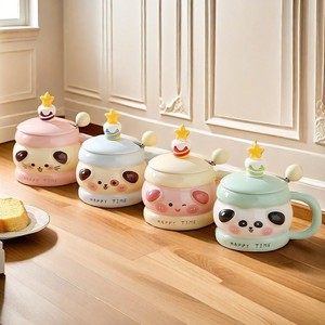 Vente en gros de tasses mignonnes à motifs d'animaux de dessins animés et de tasses en céramique de haute qualité pour filles - Product Image 1