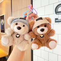 Nouveau Pendentif en peluche ours en peluche, Poupée pour machine à griffes, Jouet ours avec chapeau, Porte-clés dessin animé, Jouet en peluche 10cm, Vente en gros