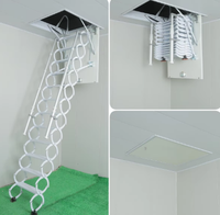 Échelle de grenier électrique télescopique en alliage de titane et de magnésium, design moderne, capacité de charge de 300 kg, hauteur extensible de 10 pieds