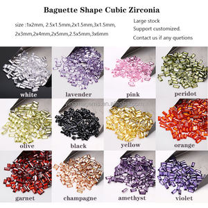 500 buah Per tas 2x1mm hingga 3x6mm warna batu CZ batu permata Zircon kualitas tinggi <span class=keywords><strong>Baguette</strong></span> kubik zirkonia untuk membuat perhiasan - Product Image 4