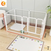 Enclos pliable simple et écologique pour chien, en métal tubulaire carré thermolaqué, combinaison libre, pour intérieur