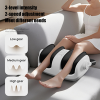 Masseur de pieds et de jambes Shiatsu avec fonction de compression d'air/pétrissage/vibration/chauffage, appareil de massage des pieds pour la circulation sanguine et la douleur
