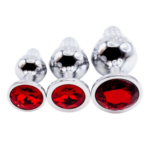 Juego de 3 tapones anales de cristal de una pieza en tallas S, M y L y tapón de masaje prostático metálico para hombres y mujeres - Product Image 2