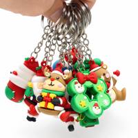 Gantungan Kunci Figur Anime 3D Kristal PVC Natal, Boneka Santa Ringan, Hiasan Tas Ransel, Hadiah Kecil Grosir