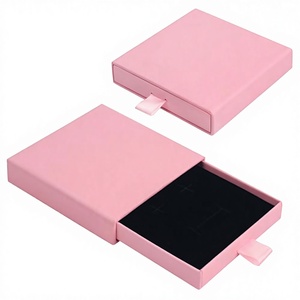 Cajas de Regalo Cuadradas Ligeras para Joyería de 8x8cm, Organizador de Joyas para Collar, Pulsera, Anillo, Caja de Regalo Rosa para el Día de San Valentín - Product Image 3