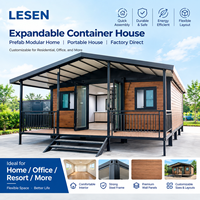 Maison conteneur de luxe extensible, préfabriquée, modulaire, portable, personnalisable, pour villa résidentielle ou complexe hôtelier