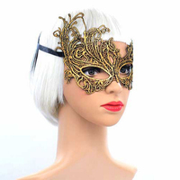 Masque laser noir de bal masqué en métal découpé au laser, style mode coréenne, OEM/ODM