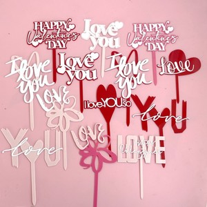 Décoration de gâteau <span class=keywords><strong>en</strong></span> forme de cœur « Je t'aime » <span class=keywords><strong>en</strong></span> acrylique pour la Saint-Valentin, idée cadeau pour la pâtisserie moderne - Product Image 6