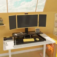 Peninggi Meja Berdiri, Konverter Tinggi Dapat Disetel untuk Meja Kantor Rumah, dengan Nampan Keyboard Dalam untuk Laptop