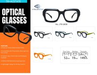 Montures de lunettes optiques carrées surdimensionnées en acétate TR pour lunettes de vue tendance, OEM ODM, logo personnalisé