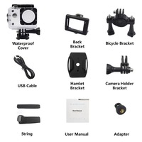 Caméra d'action 170 ° grand angle 4K 30FPS caméra de sport WiFi étanche sous-marine écran 2 pouces montée sur casque