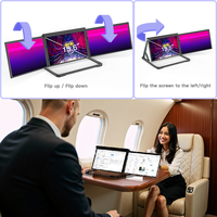 Écran triple 15,6'' FHD 1080P IPS FHD Type-C avec support intégré, haut-parleur intégré - Version sans pilote à installer