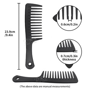 Cheap Personalized Fashion Curly Hair Detangle Hair Comb Wide Teeth Plastic Comb