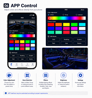 Kit d'éclairage d'ambiance universel pour voiture en acrylique, bande LED RGB 12V, garantie 1 an, modification de l'intérieur de la voiture, OEM personnalisé, vente en gros