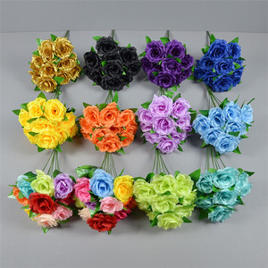 Bouquet de 10 <span class=keywords><strong>Roses</strong></span> Artificielles en Soie de Qualité Supérieure pour Décoration Intérieure Maison, Hôtel, Mariage, Fête - Faux <span class=keywords><strong>Roses</strong></span> en Gros - Product Image 3