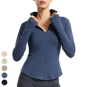 Running Sportswear Quick Dry Slim Fit Yoga Jackets Half Zipper Sports Top Long Sleeve Gym Fitness Jackets Yoga Jacket Women