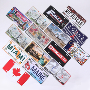 Logotipo 3D de diseño personalizado, placa de matrícula turística de país Vintage decorativa, recuerdos de coche de aluminio, características personalizadas, Metal principal - Product Image 6