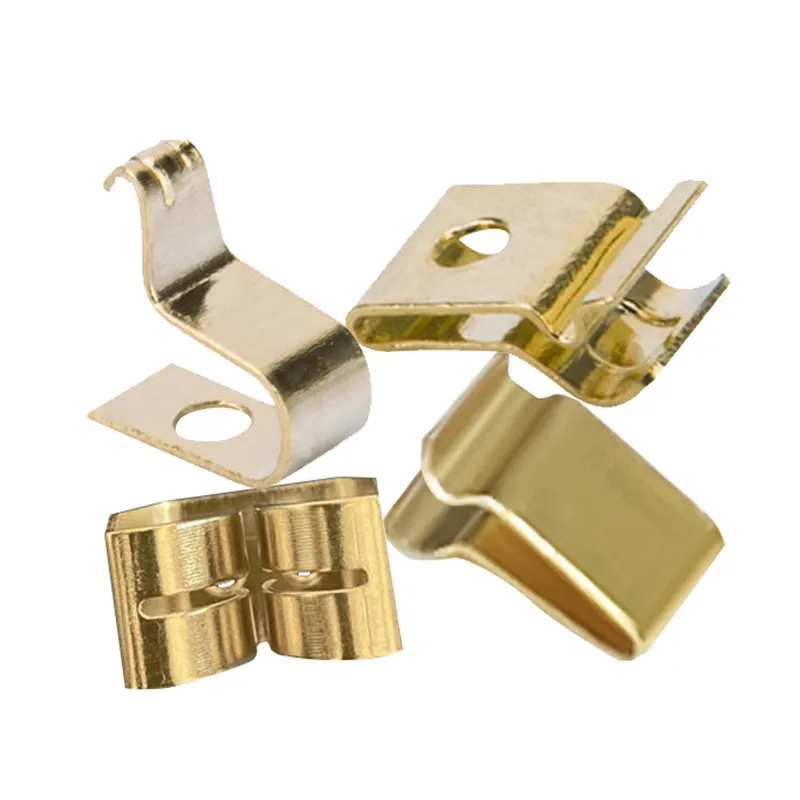 Produce Gold-plated Metal Spring Clips Punched Flat Spring Clips Conductive Electrical Contact Spring Clips According To Drawing