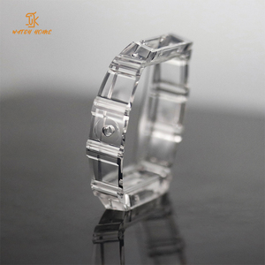 Boîtier de montre en cristal K9 transparent de haute qualité, étanche, de forme tonneau, pour pièces de montres mécaniques, sur mesure - Product Image 4