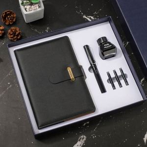 ชุดของขวัญธุรกิจส่งเสริมการขายคุณภาพสูงแบบขายส่ง พร้อมสมุดโน้ตปกแข็ง PU ขนาด A5 พิมพ์โลโก้ตามสั่ง - Product Image 3