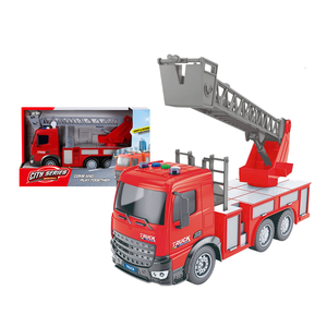 Set <span class=keywords><strong>Giocattolo</strong></span> Veicolo di Soccorso 1:18 con Funzione a Inerzia e Suono Realistico Camion dei <span class=keywords><strong>Pompieri</strong></span> con Scala per Bambini - Product Image 1