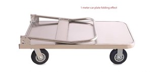 Chariot en acier inoxydable 201 chariot pliant et de manutention chariot entrepôt tirant chariot à plat vente en gros - Product Image 5