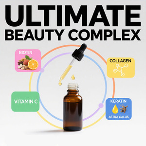 Biotine 5000mcg Gouttes Épaisseur et force des cheveux Durcissement et croissance des ongles Croissance des cheveux Vitamines Gouttes de collagène - Product Image 5