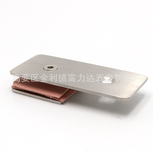 Fulida Stainless Steel Glass Fixing <b>Clip</b> F-090 Brushed Rectangle Screw-In For Frameless Glass Doors - Product Image 3