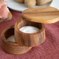 Boîte de rangement en bois pour épices, double couche, avec salière rotative