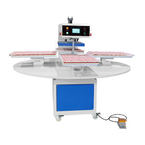 Máquina de Prensa de Calor Rotativa Automática de Cuatro Estaciones 40*60, Impresora de Sublimación para Etiquetas de Ropa, Impresión Personalizada - Product Image 1