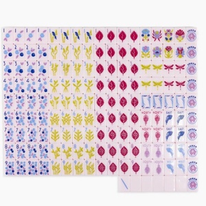 Halo Botanical Paris Pink Ensemble de <span class=keywords><strong>Mahjong</strong></span> Américain de Luxe en Acrylique à Couche Unique avec Supports, pour Soirées de Jeu en Famille, Achat en Gros, Logo Personnalisé - Product Image 1