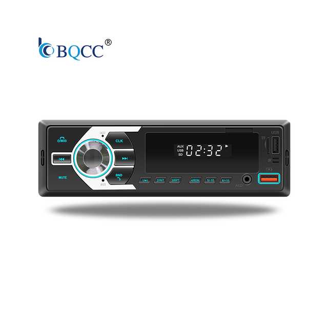 BQCC Universal 1DIN Car Radio Voice Assistant FM Tuner LED Display Built-in Speaker AUX/USB/BT Calls Car Charger MP3 Player